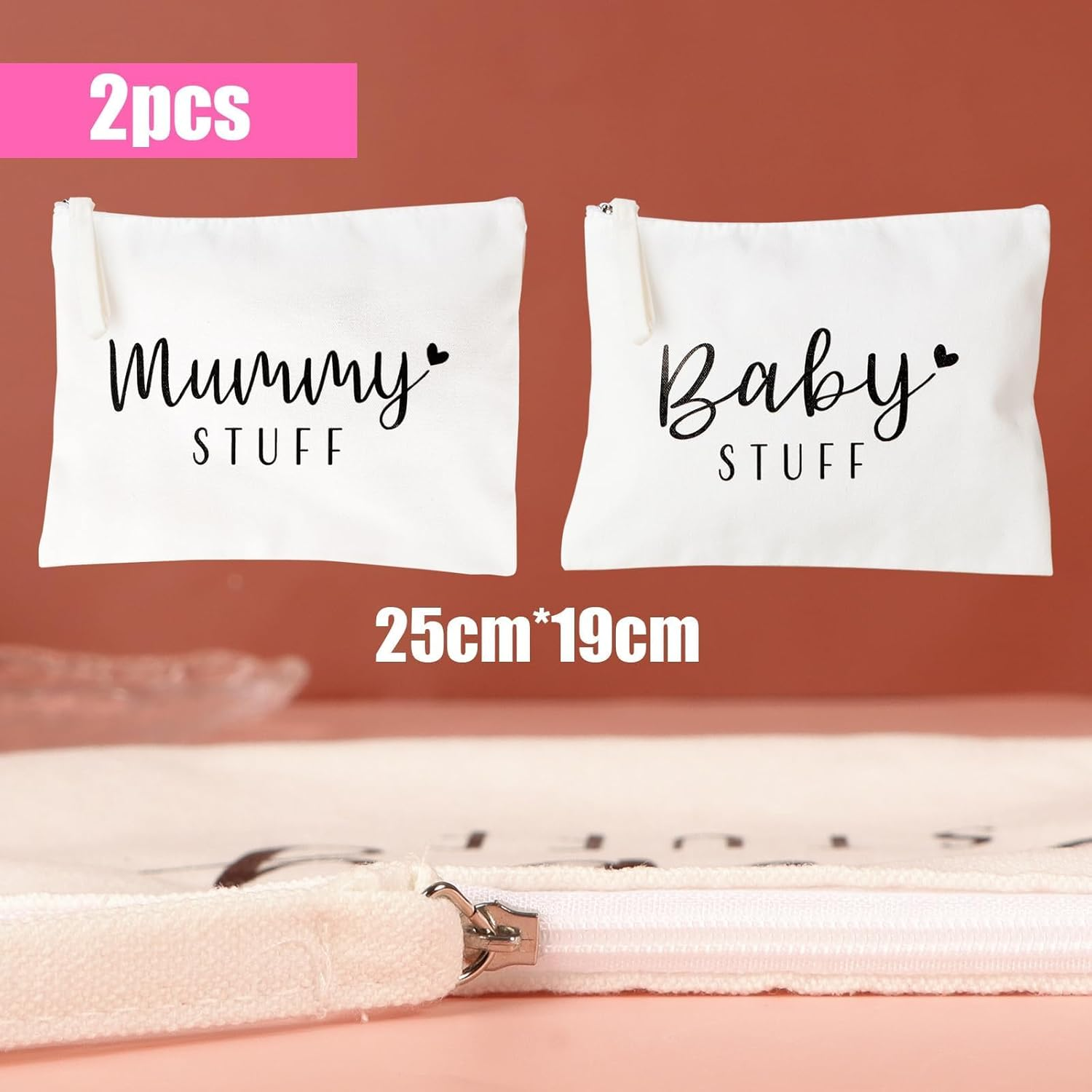 New Mum Gifts Mum to Be Canvas Pouch Cosmetic Bag with Zipper Baby Shower Gifts for Mum Mummy to Be Gifts image number 5