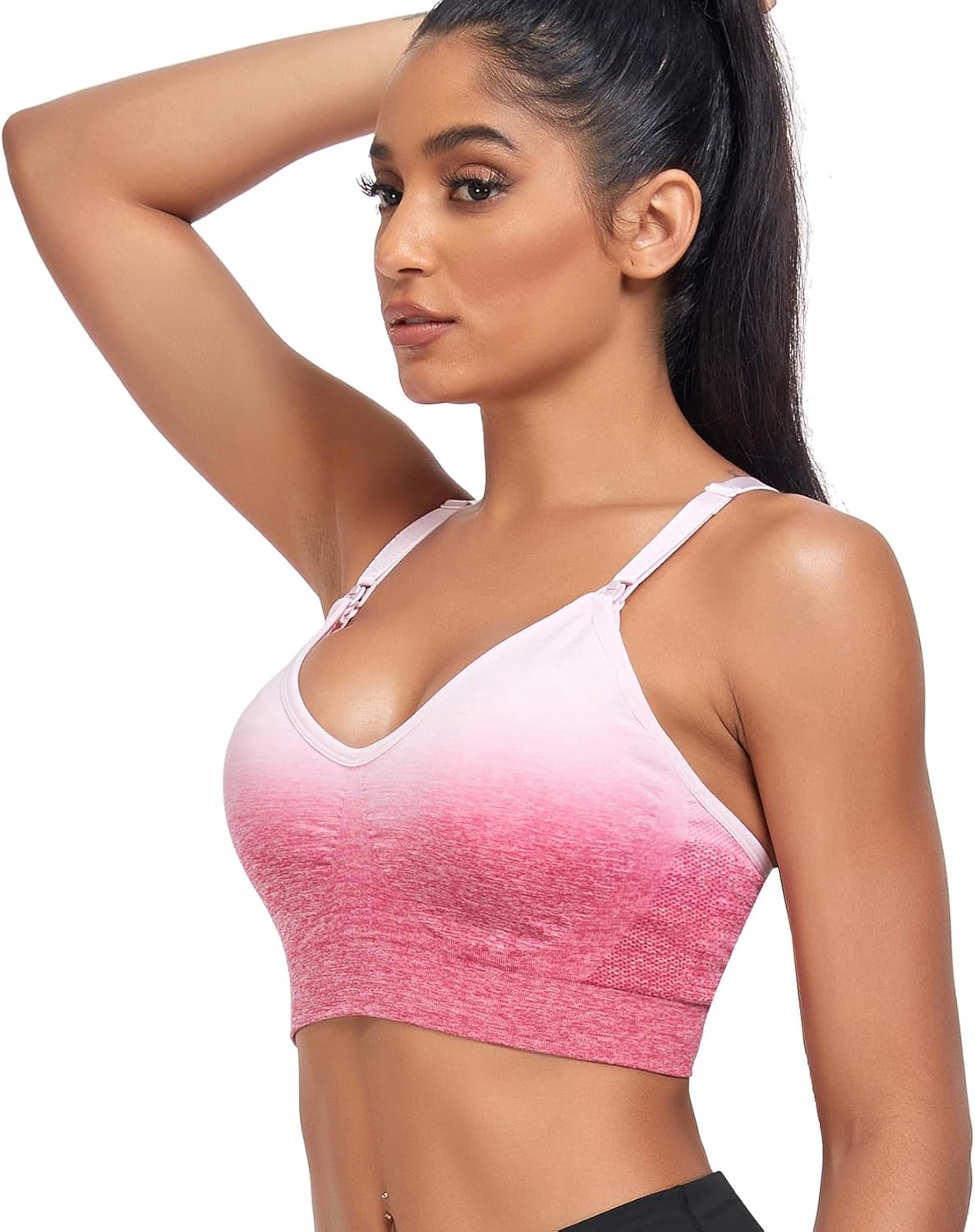 Suekaphin 3 Pack Sports Nursing Bra Full Cup for Breastfeeding,Maternity Sleeping Wirefree Nursing Bra image number 7