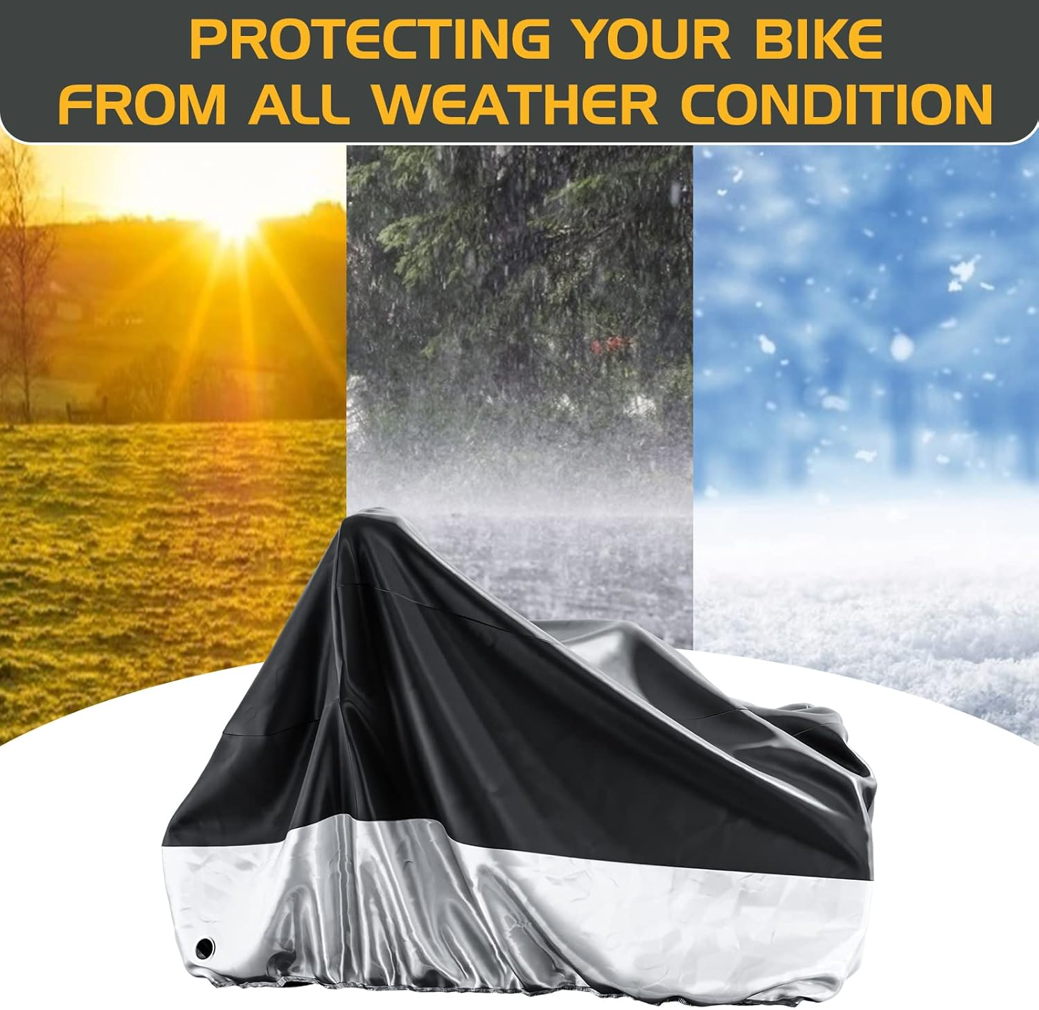 MOONCOOL Adult Tricycle Cover Trike Cover, 3 Wheeled Bicycle Bike Cover for Outdoor Storage Waterproof, Dust Wind Proof for Bikes image number 4