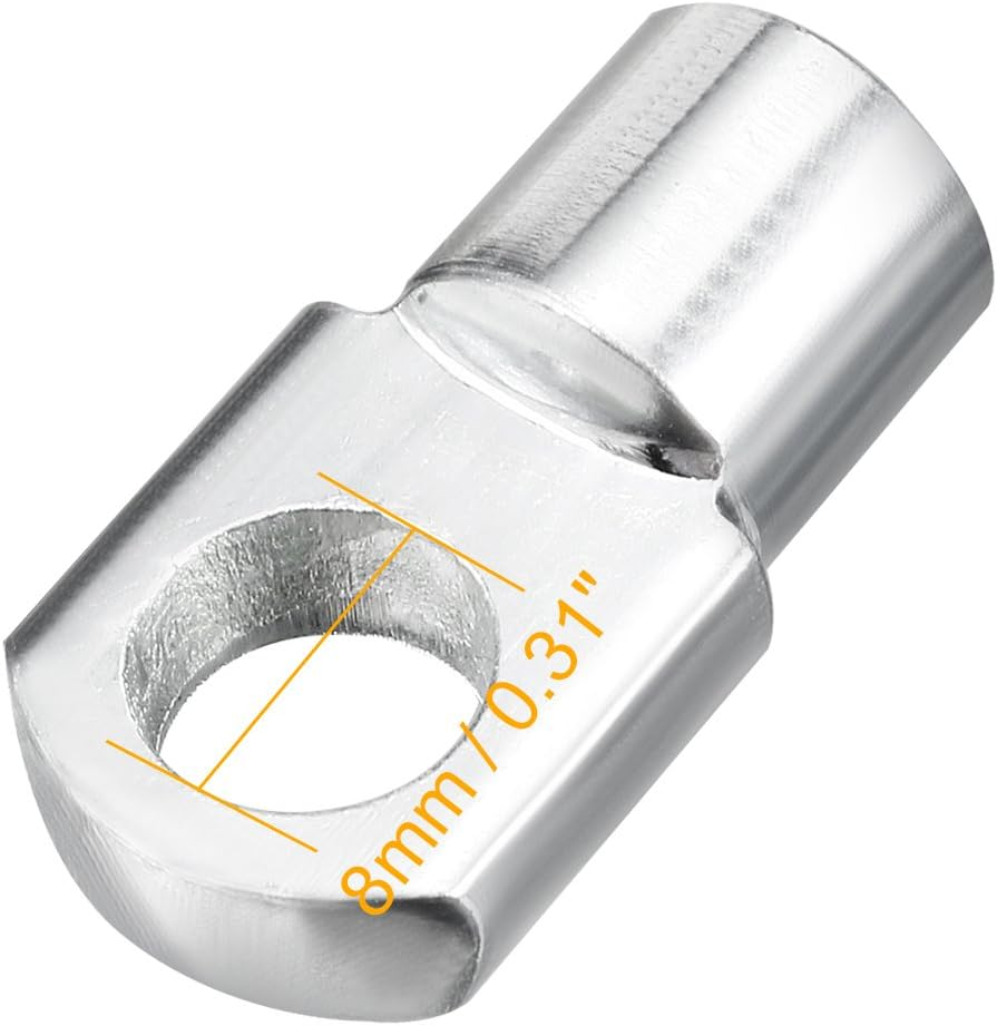 Uxcell Gas Spring End Fitting M8 Female Thread 8Mm Hole Dia A3 Steel Silver Tone 2Pcs image number 1