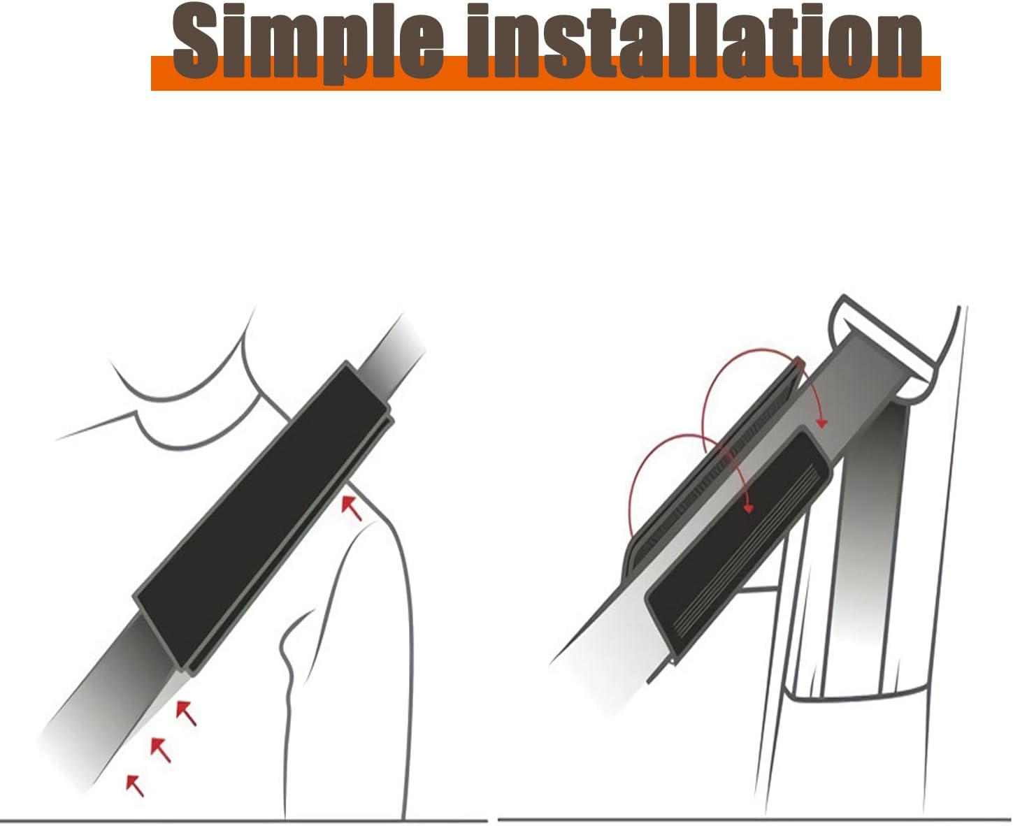 Shengsenfu Car Seat Belt Cover Pads, 2 Pcs Shoulder Seatbelt Pads Cover, Universal Soft Faux Polyester Car Seat Belt Shoulder Pads, Safety Belt Strap Shoulder Pad for Adults and Children (Black) - Black image number 5