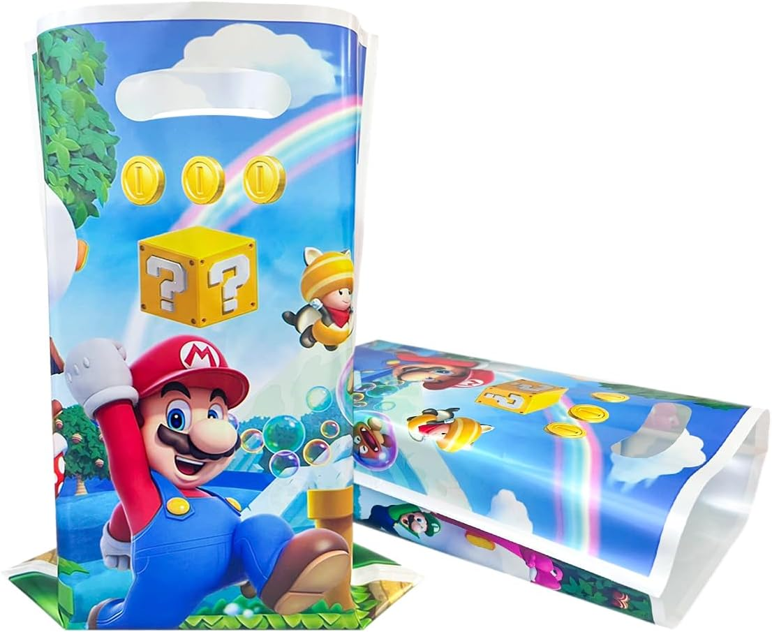 Venanoci 30Pcs Super Bros Mario Party Gift Bags Girl and Boy Birthday Party Supplies Decorates image number 1