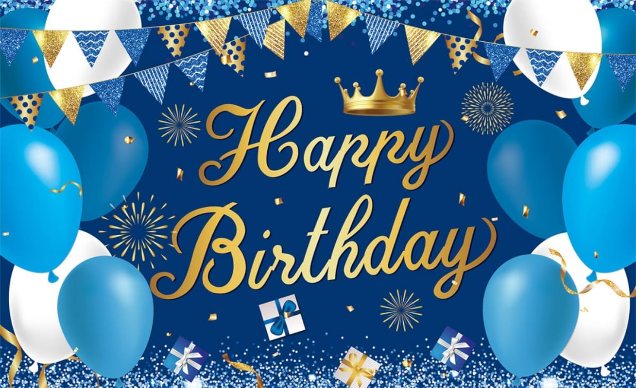 Costume Bay Happy Birthday Backdrop Banner 180 * 110 Cm Large Background Cloth Photo Party Large Decoration Sign for Birthday Party (Soccer Ball Birthday Banner, ONE)