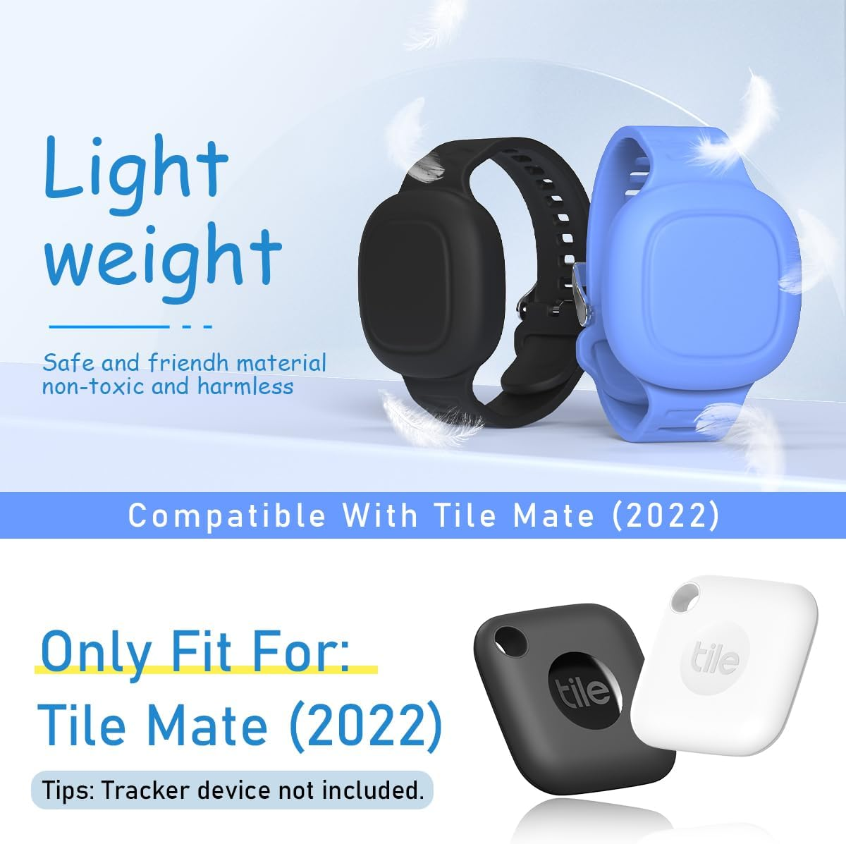 [2 Pack] Compatible for Tile Mate Bracelet Waterproof, Soft Silicone Wristband Holder Full Case Cover for Tile Mate (2022), Hidden Case for Child/Teen/Elderly image number 5