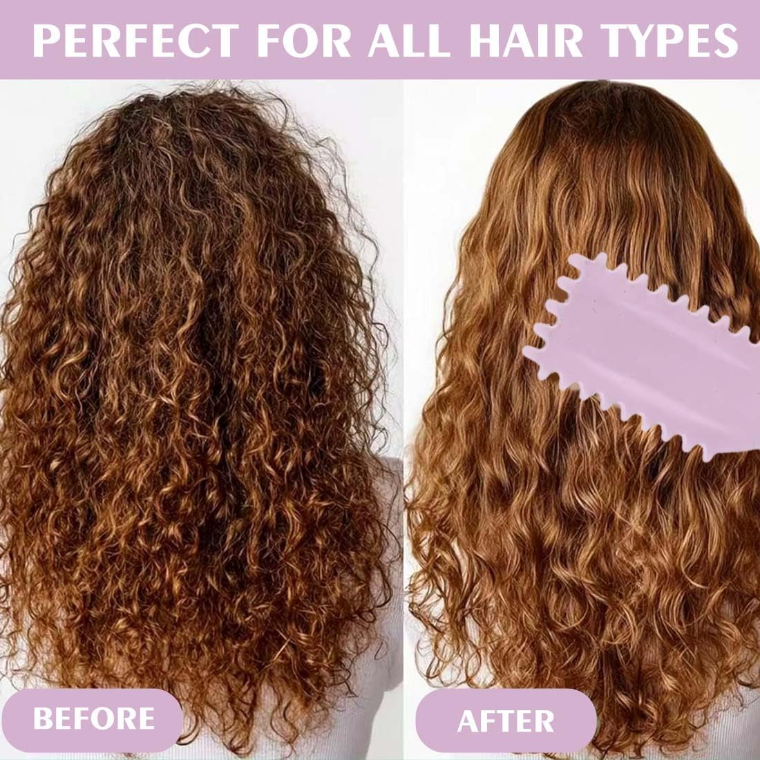 KIRZAX Curling Brush, Curl Brush Curls with Prongs, Define Styling Brush for Combing and Shaping, Curly Hair Brush, Curl Styling Brush, for Defined Trendy Curls, for Women and Men image number 1