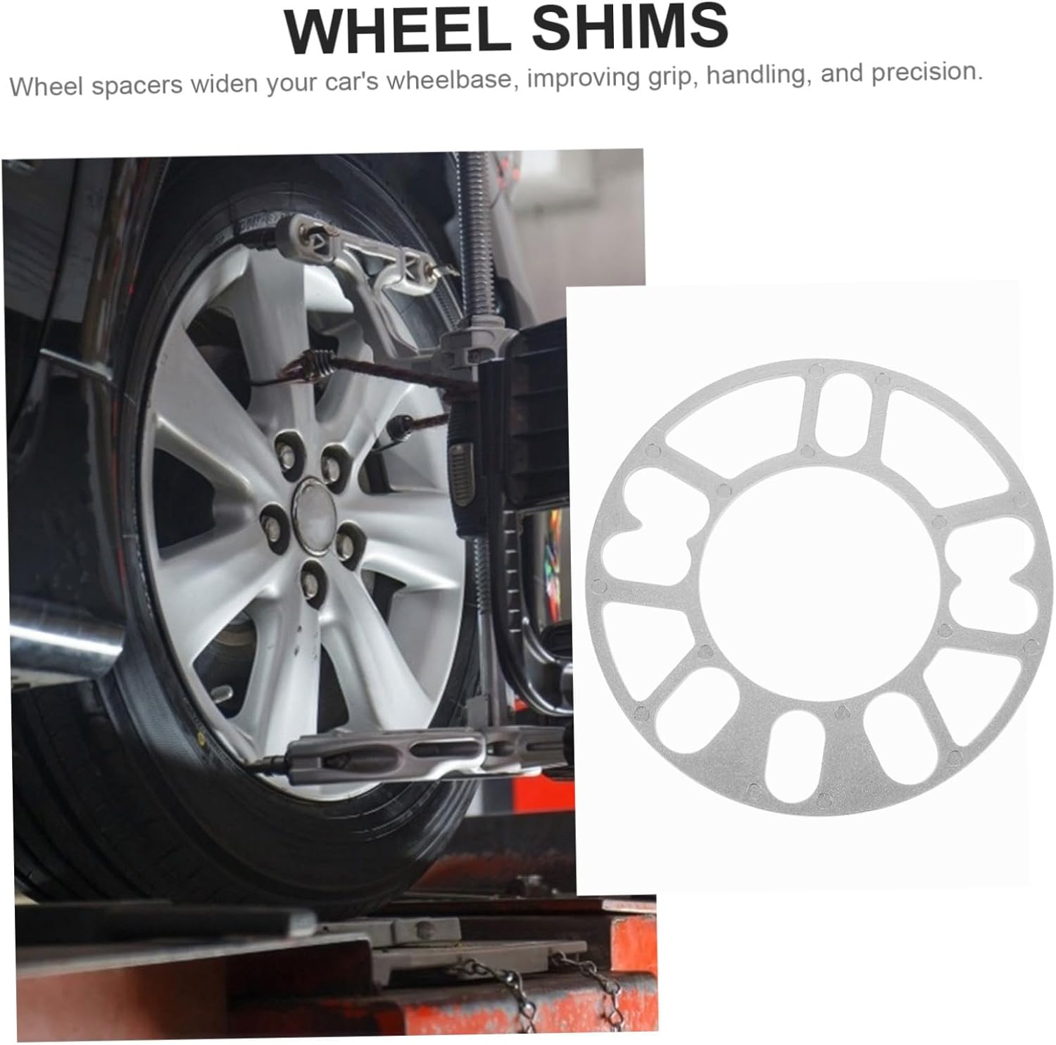 Gatuida 4Pcs Wheel Spacers Shims for Autocar Wheelbase Widening Stop Tyre Rubbing Metal Alloy Wheel Fixing image number 6