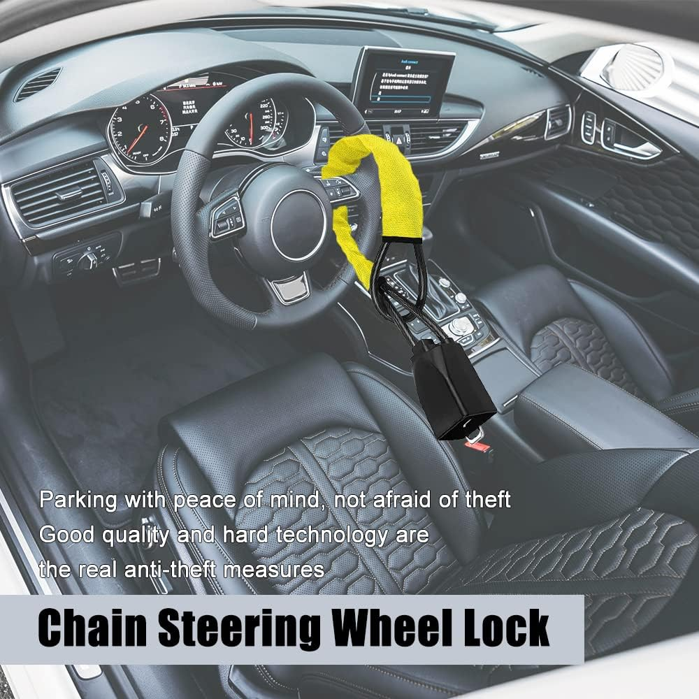 ASUBHA Steering Wheel Lock, anti Theft Car Device, Seat Belt Lock, Universal Fit for Most Vehicles, Suvs image number 3