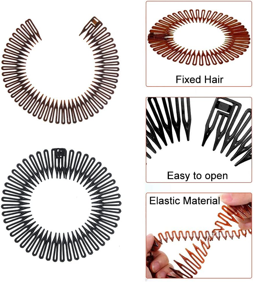 Flexible Comb, Stretch Hair Comb Headband, Stretch Hair Comb, Stretch Hair Comb Headband, Hair Band Holder, Stretch Hair Comb Tooth Headband, Plastic Zigzag Headband Stretch (6 Pieces) image number 3