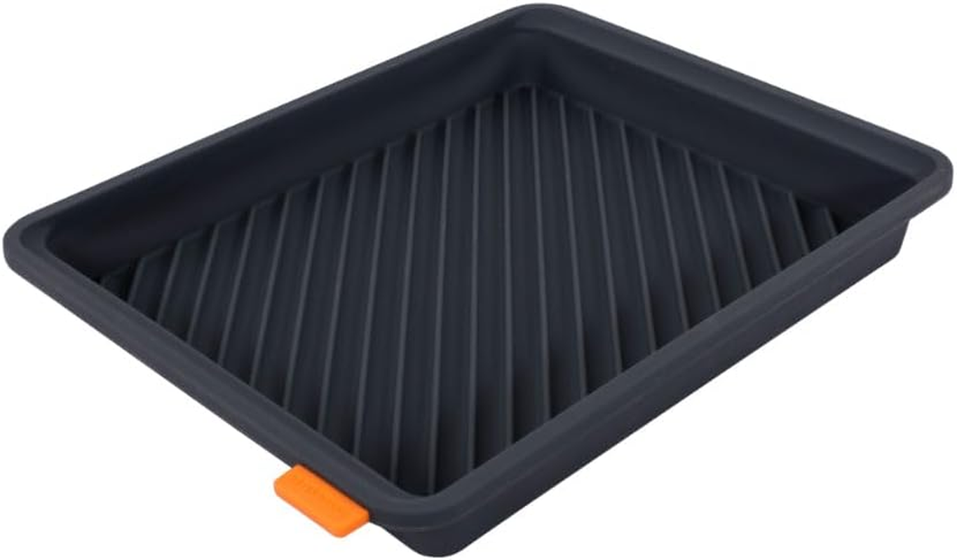 Bakemaster Large Grill Silicone Oven Divider Tray, 28 X 22 X 3.5 Cm, Grey image number 3