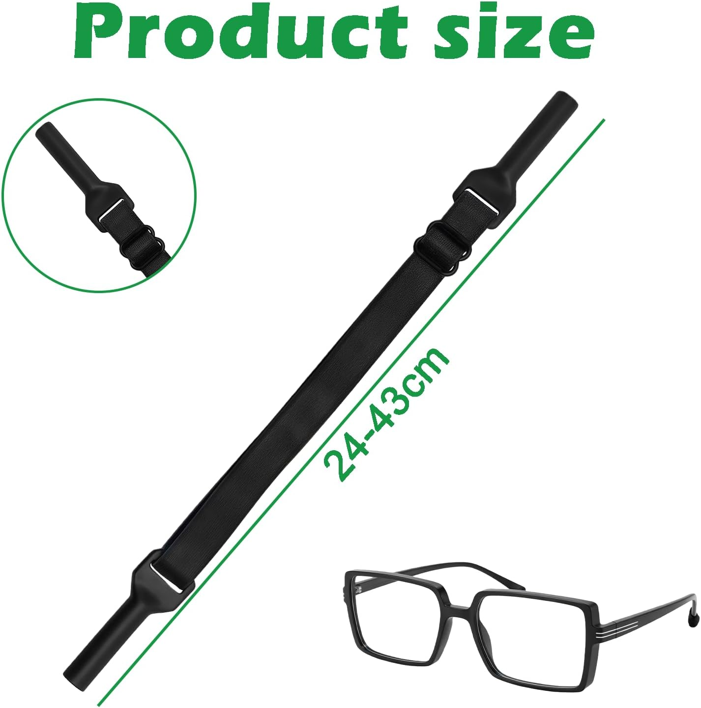 Jeyzuroa 5Pcs Sunglasses Strap Glasses Strap Adjustable Anti-Slip Eyeglass Holder Straps, Universal Fit for Men Women, for Sports & Daily Use, Fits All Frames (Reading/Sunglasses/Safety Goggles) image number 6