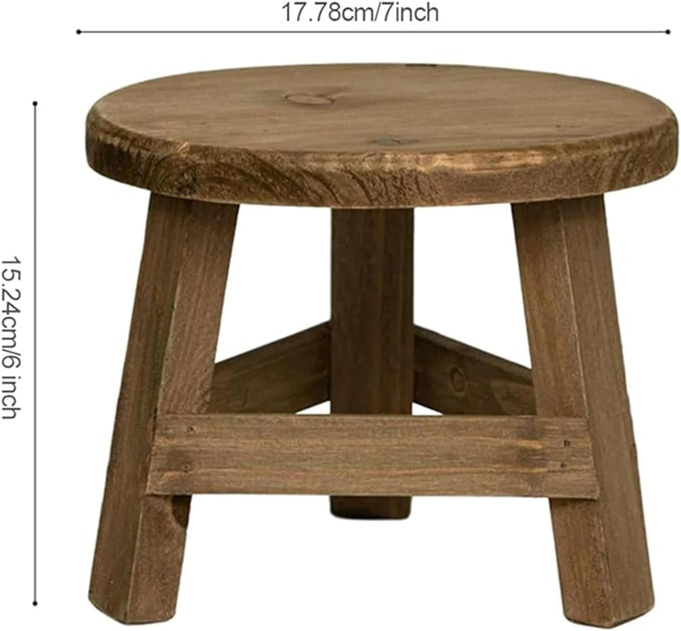 Wooden Plant Stand,Mini Display Elevator, Farmhouse Greenery Holder, Small Natural - Material Stool for Home & Garden image number 3