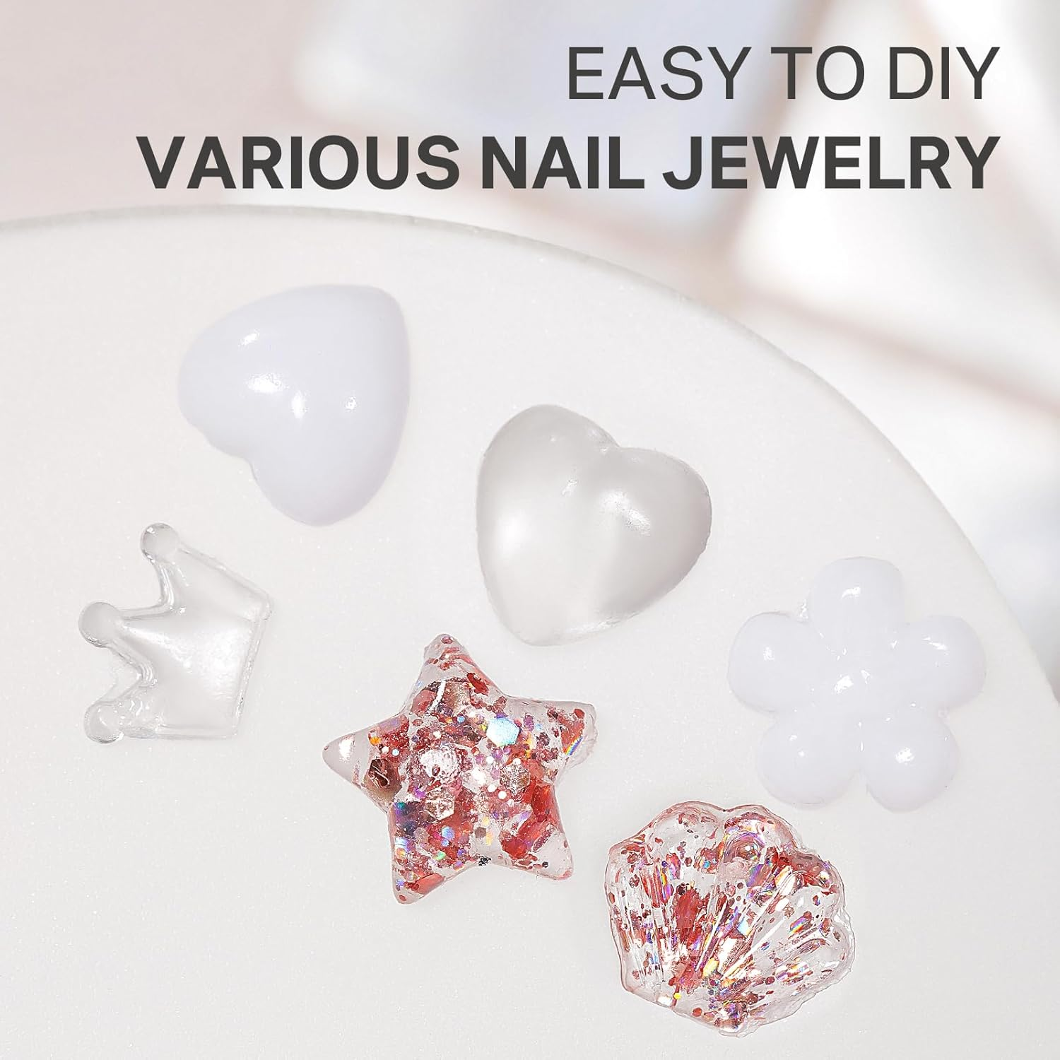 MIZHSE White 3D Gel Nail Art 30G Sculpting Gel Non-Sticky Molding Gels for Nails Solid U V LED Soak off Gels Polish with Silicone Pen and 3D Mold for Nail Design Home Manicure - White image number 5