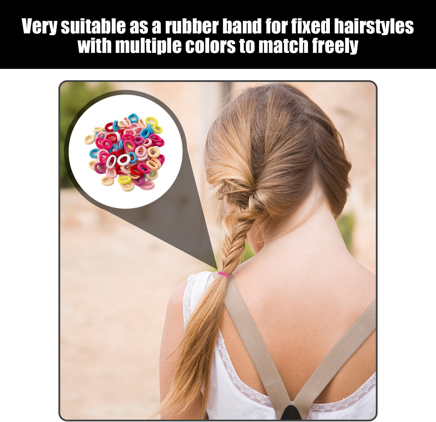 300 Pieces Elastic Mini Hair Rings, Hair Accessories from Girls, Colourful Hair Rings, Accessories for Hairstyles, Ponytail Hair Accessories. image number 5