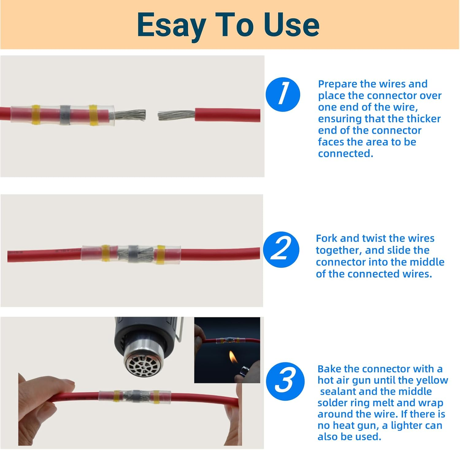 Wlzll 10 Gauge Fuse Holder Inline &ndash; 4 Waterproof Blade Fuse Holder Kit With10 AWG Heat Shrink Solder Seal Wire Connectors &ndash; Automotive Marine ATV RV Protection &ndash; 12V-24V Fuse Block Kit 4+10 Pcs image number 4