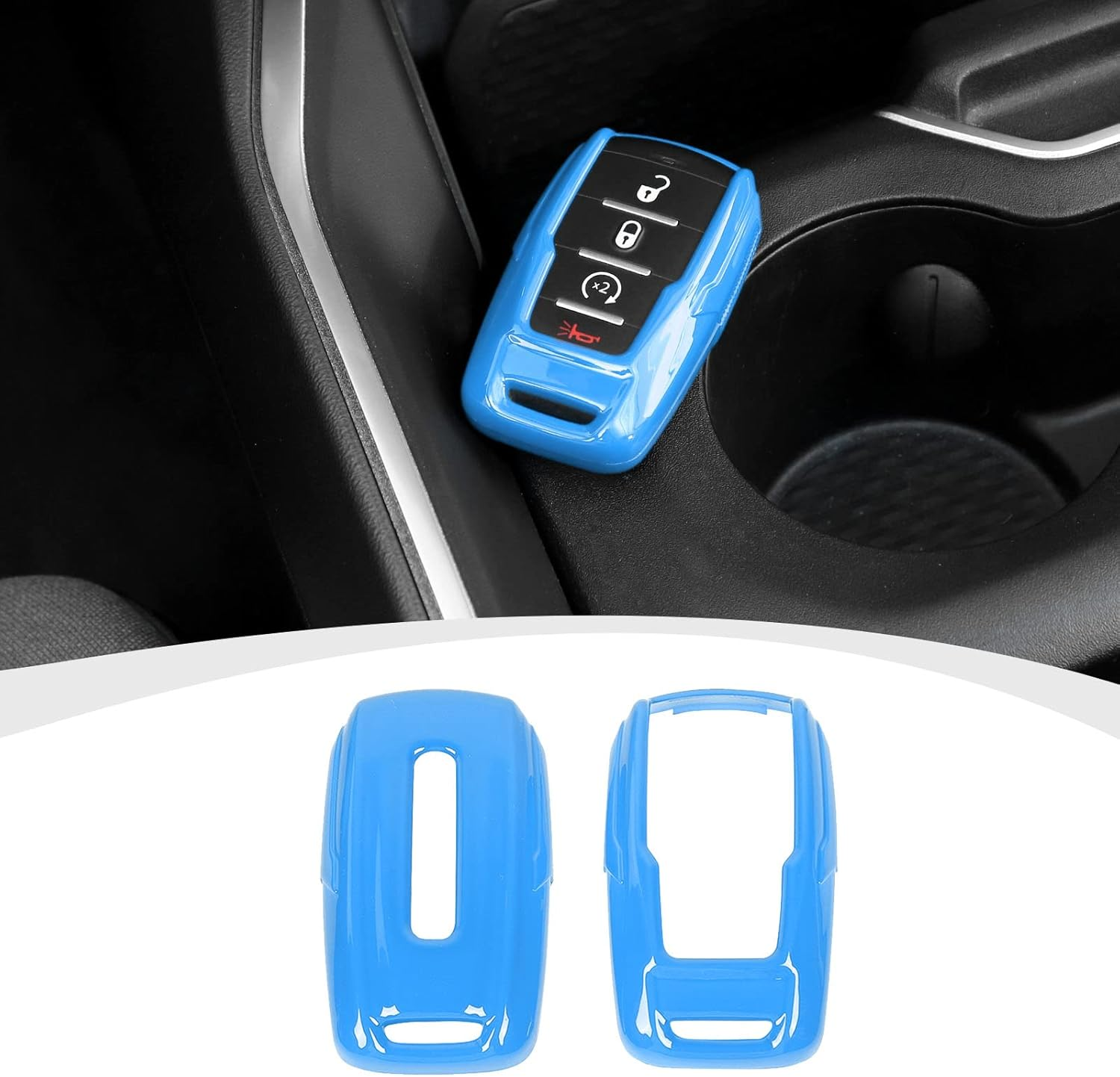 RAZPOY Key Fob Cover Compatible with for 2018-2023 Dodge RAM 1500 2500 3500