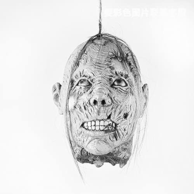 Mummy Head Hanging Ornament, Creepy Halloween Props Pendant Durable Halloween Horror Hanging Head Decoration for Home Haunted House Bar/1133 (Size : Female) image number 3