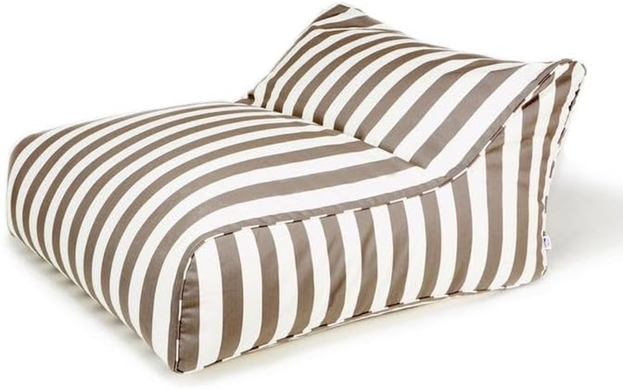 Billy Fresh Hang Out Outdoor Beanbag, 120 Cm Length X 110 Cm Width X 70 Cm Height, Taupe/White Stripe image number 5