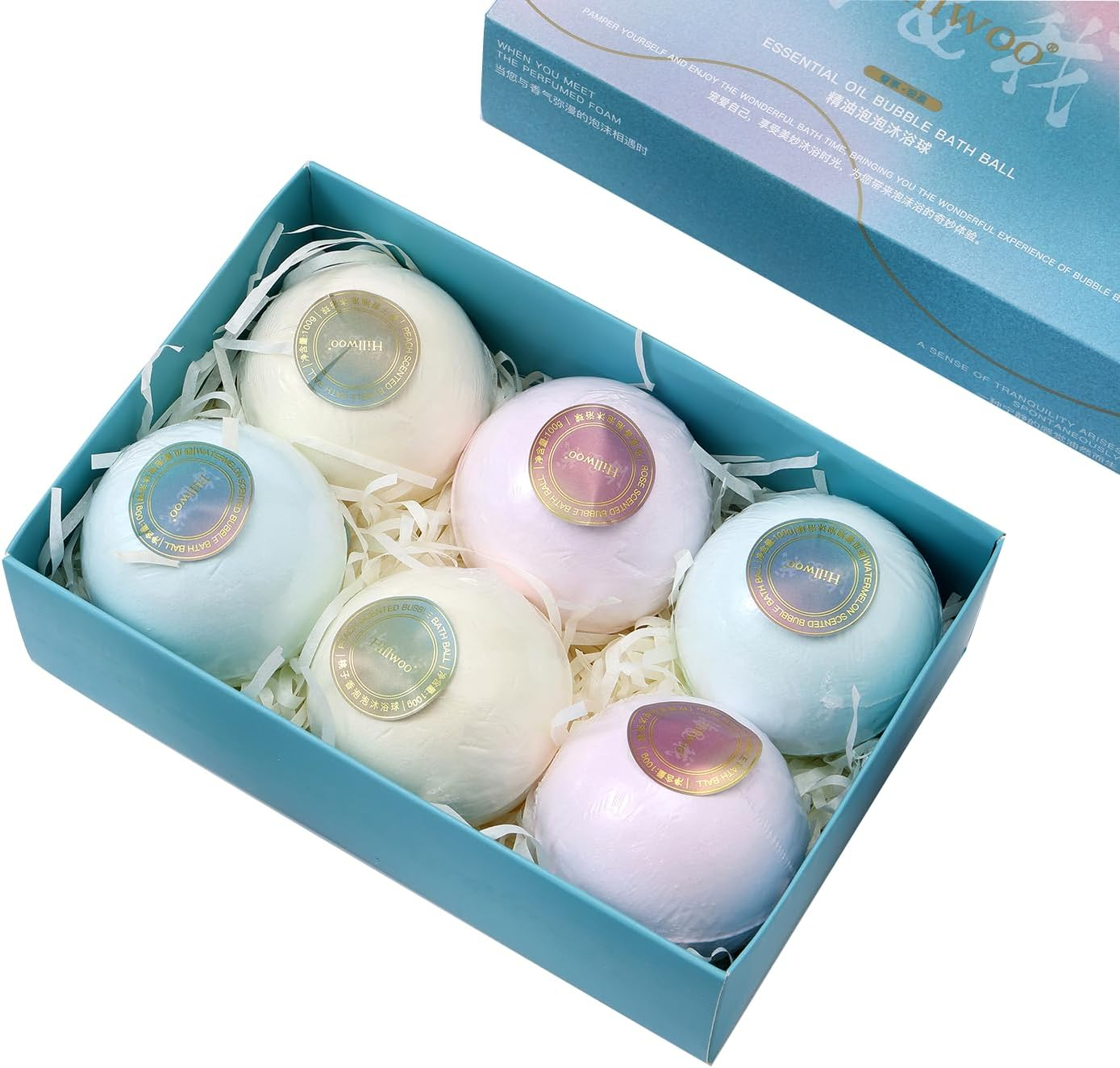 Pomobubbles Hillwoo Bath Bombs Scented,Chinese Aroma and Style,Moisturizing Dry Skin & Long Lasting Bubbles, Gentle Not Allergic Not Staining,The Experience Is Completel Different, Come Surf, 21.2Oz 6Count image number 6