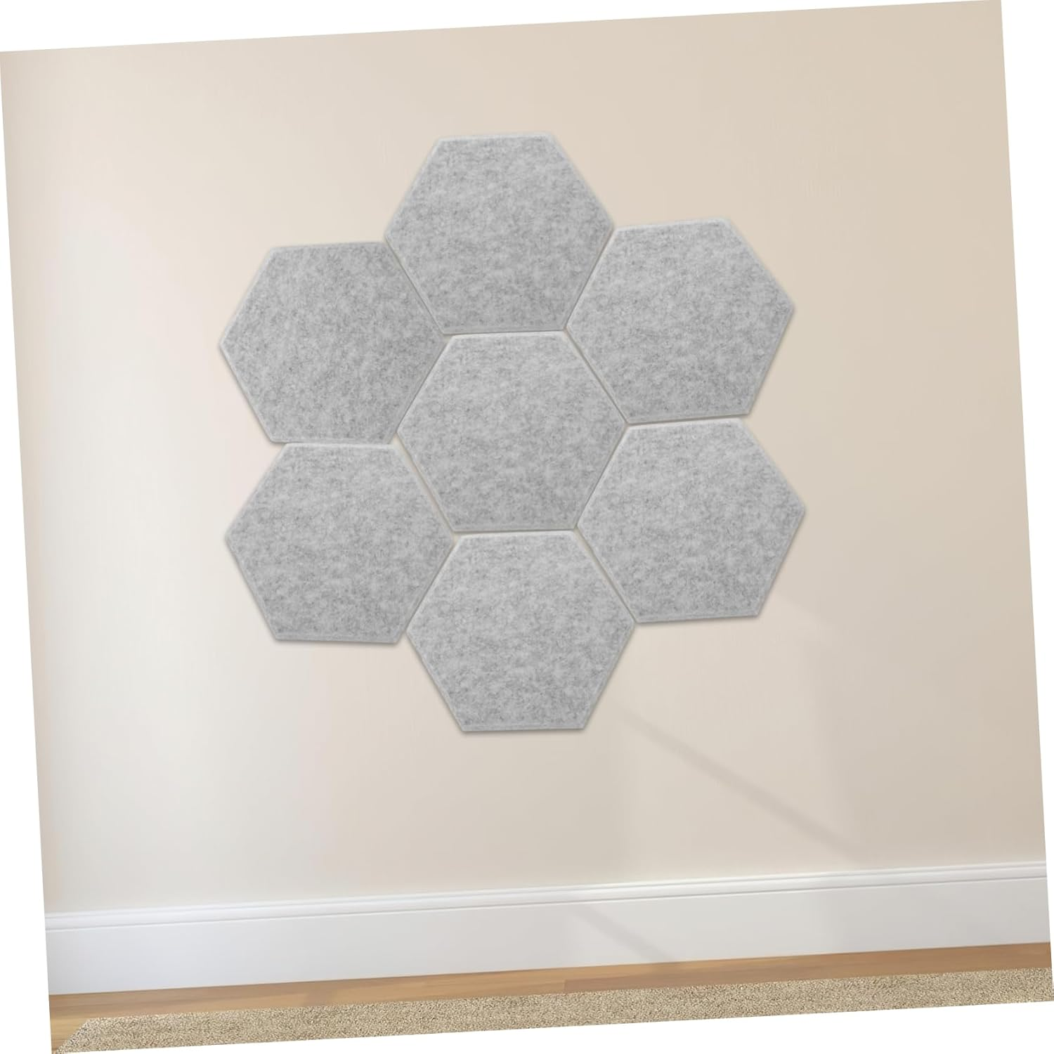 Ifundom 12Pcs Acoustic Wall Panel Sound Insulation Board 3D Hexagon Design Soundproof Pad for Home Office Studio image number 1