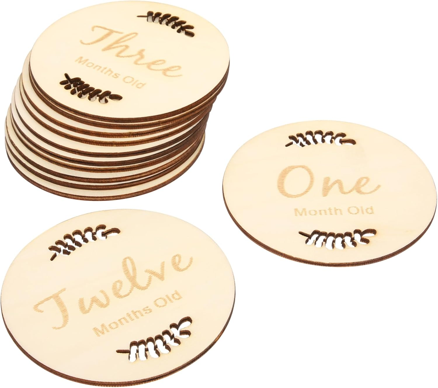 Newborn Boy Milestone Cards Birth Anniversary Sign Monthly Milestone Wood Discs