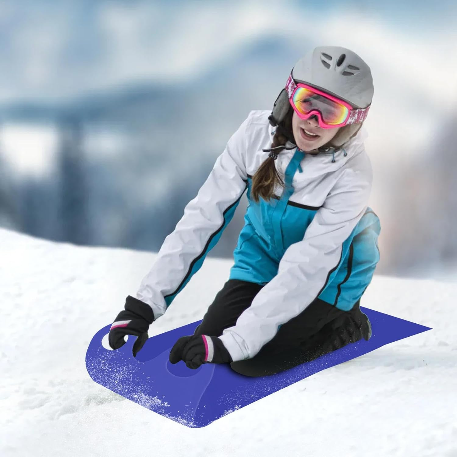Sand Sled - Roll-Up Snow Sled Flying Carpet,Outdoor Snow Slider Mat with Handles, Snowboard Sled for Snow Grass and Sand Boarding image number 4