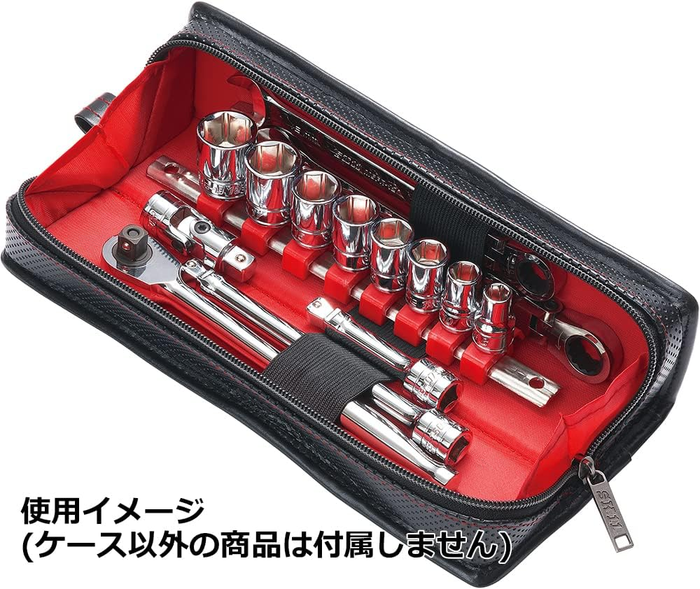 SK11 ZR-902 Slim Tool Case, 10.2 X 2.4 X 2.4 Inches (260 X 60 X 60 Mm), Inner Belt, Black image number 3