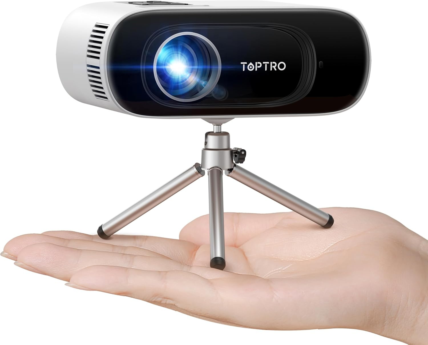 Mini Projector with Tripod【Auto Keystone】 Portable Projector 1080P Supported, TOPTRO 22000 Lumen Wifi 6 Bluetooth Projector Home/Outdoor Movie Projector for TV Stick/Ps5/Phone/Hdmi
