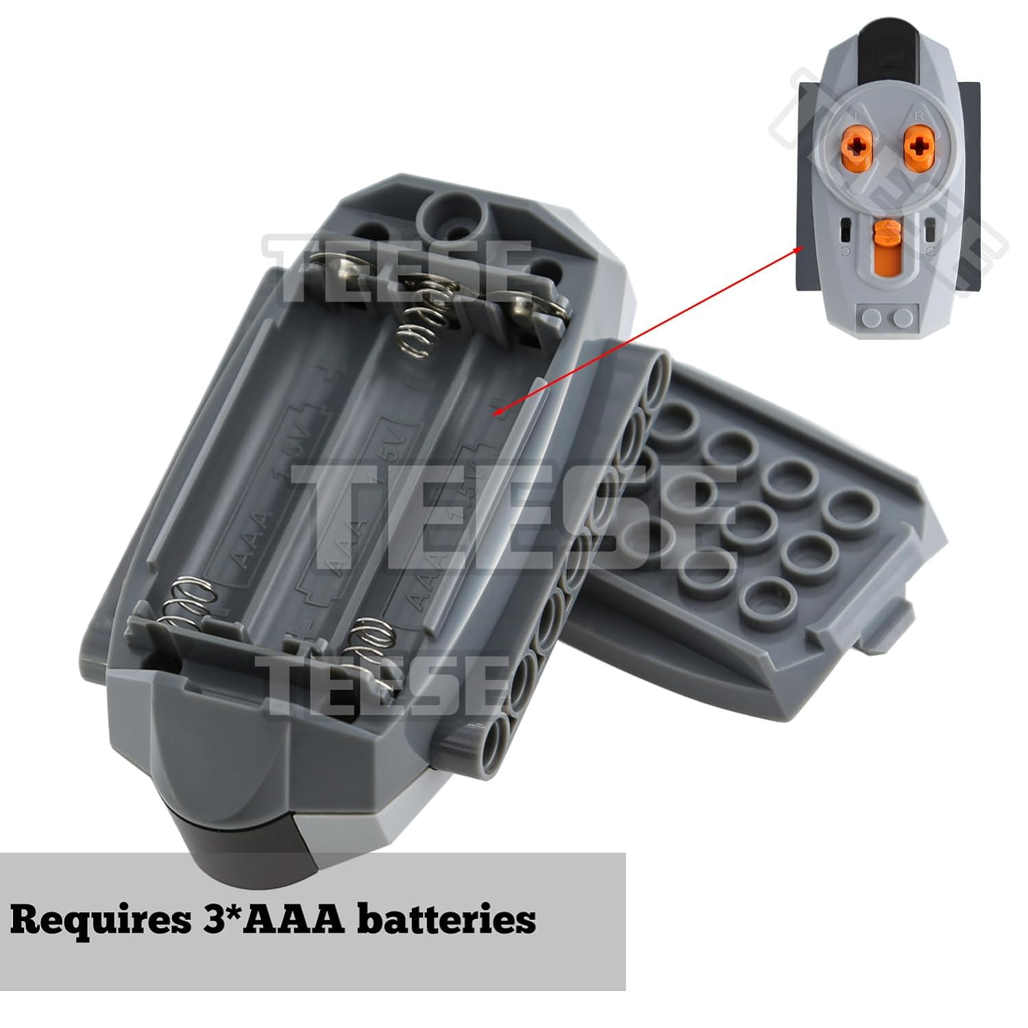 TEESE 5Pcs Technic-Motor Set with Motor-Remote-Control-Receiver, Battery-Box, Compatible with Technic-Parts image number 3