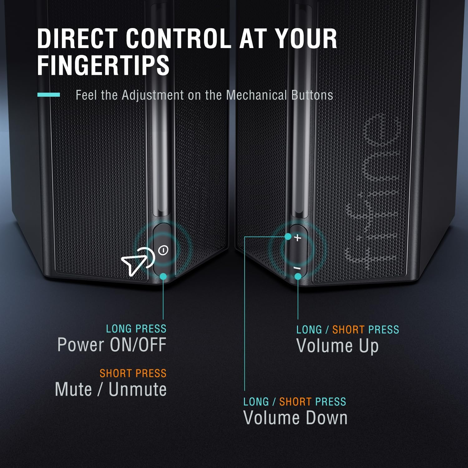 FIFINE Computer Speakers, Gaming Speakers for Desktop with RGB, Volume Control, PC Speakers USB Powered Wired with 3.5Mm Aux Audio Cable for Laptop Monitor Phone Tablet-Ampligame A20