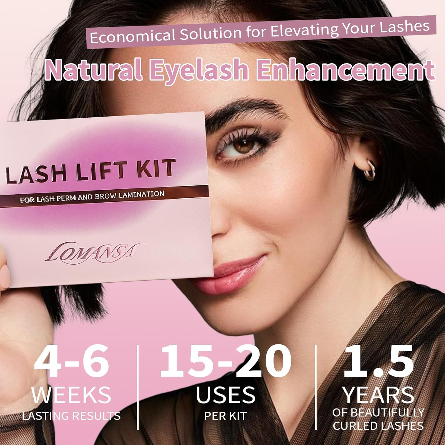 Lomansa Lash Lift Kit Eyelash Lift Kit for Lash Perm Natural Curling Lifting, with Detailed Instruction Complete Set for Women, Beginners, Salon Use image number 4