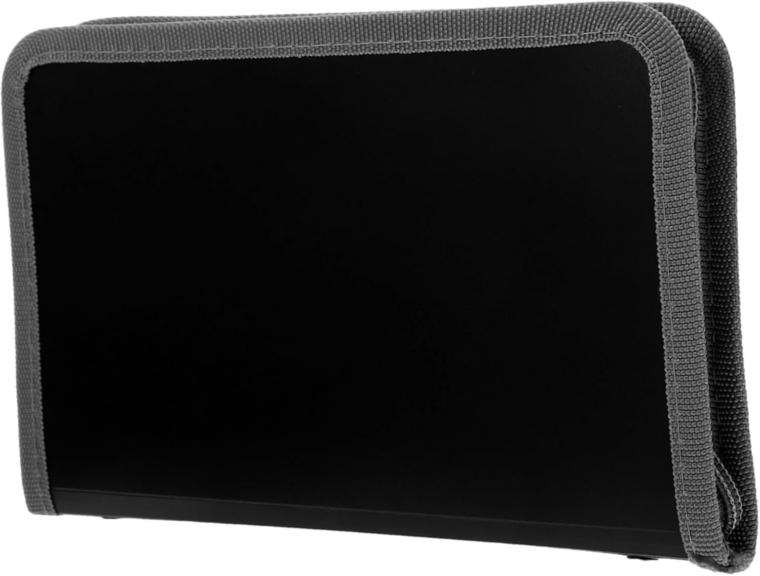 JEWEDECO Mini Accordion File Organizer A6 Zipper Expanding Receipt Holder Portable Travel Document Organizer Small Bills Folder PVC Inner Pages and Grey Edging