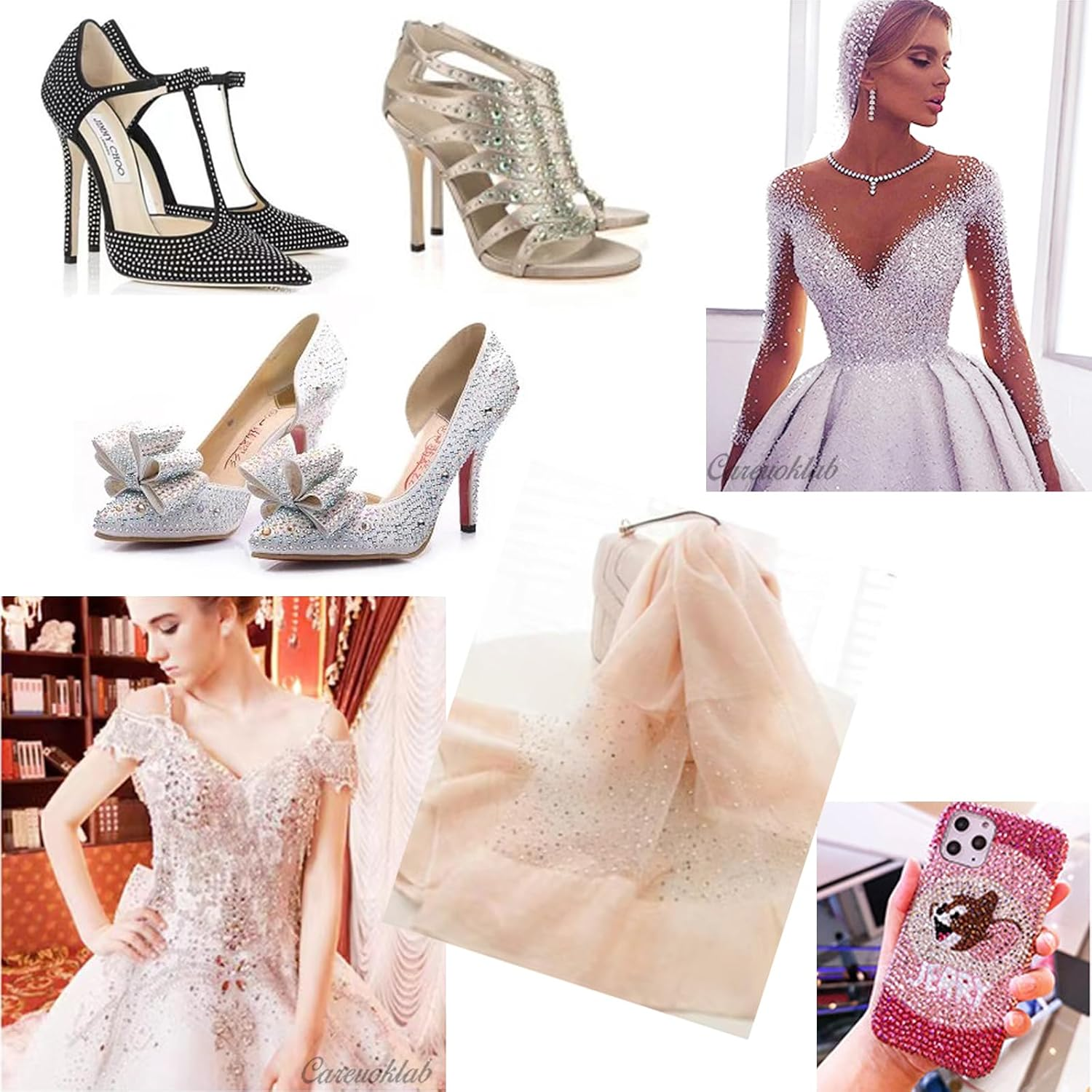 1440 Pack Hotfix Rhinestones, Careuoklab Flatback round Gems Glass Stones Crystal Rhinestones for Crafts Clothing Dance Costumes Shoes Bag Decoration (Red, SS20) image number 2