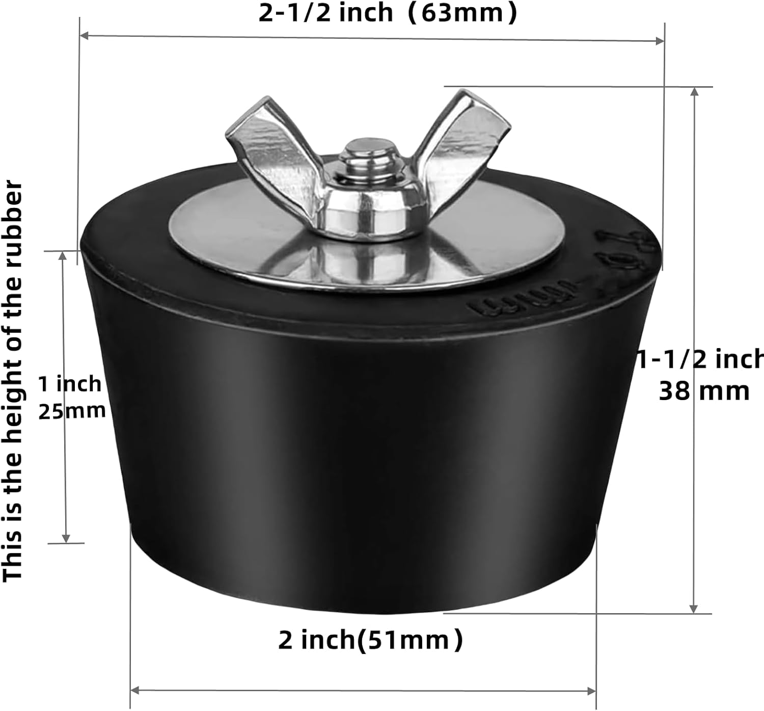 ADKUN Pool Winterizing Plug Premium 2" to 2.5" Swimming Pool Winter Expansion Plugs with SS Screw, Stainless Steel Bolts, Heavy Duty Rubber(2.5 Inch) image number 4