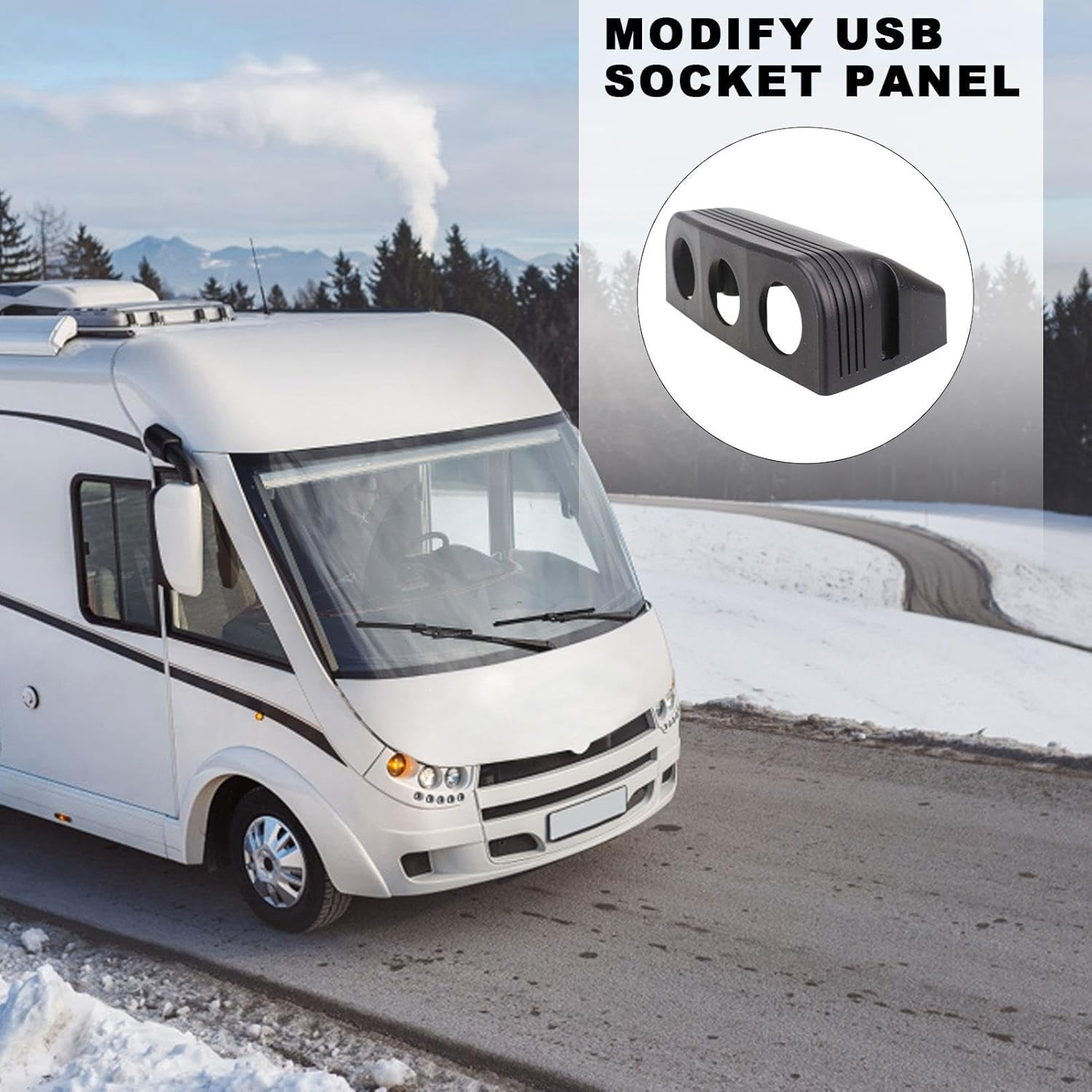 USB Charger Socket Panel | Multi-Function Power Outlet Panel | Car Marine Voltmeter Port | 12V Charging Station | USB Power Interface for Truck RV Boat Vehicle - Three Holes image number 4