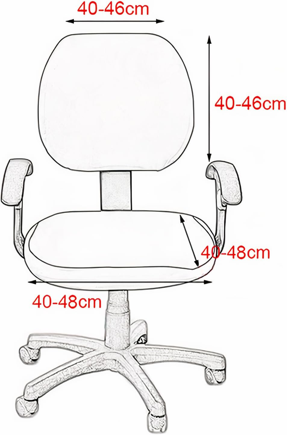 Hyper Cover 2-Pieces Jacquard Office Chair Cover (Black) - Stretchable Office Chair Seat Cover and Back Cover Slipcovers for Office Chair Durable, Washable, Easy Fit Office Chair Covers - Slate image number 2