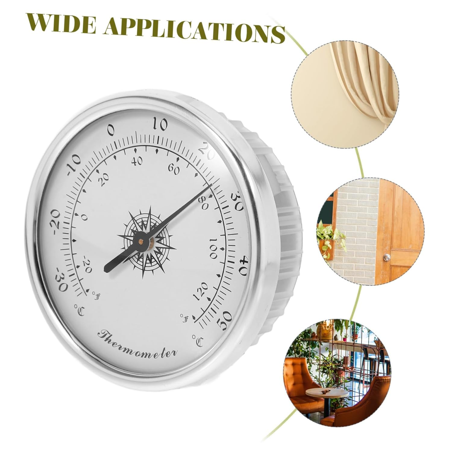 Thermometer Indoor Wall Mount Meat Thermometer Multi-Function Hygrometer image number 4