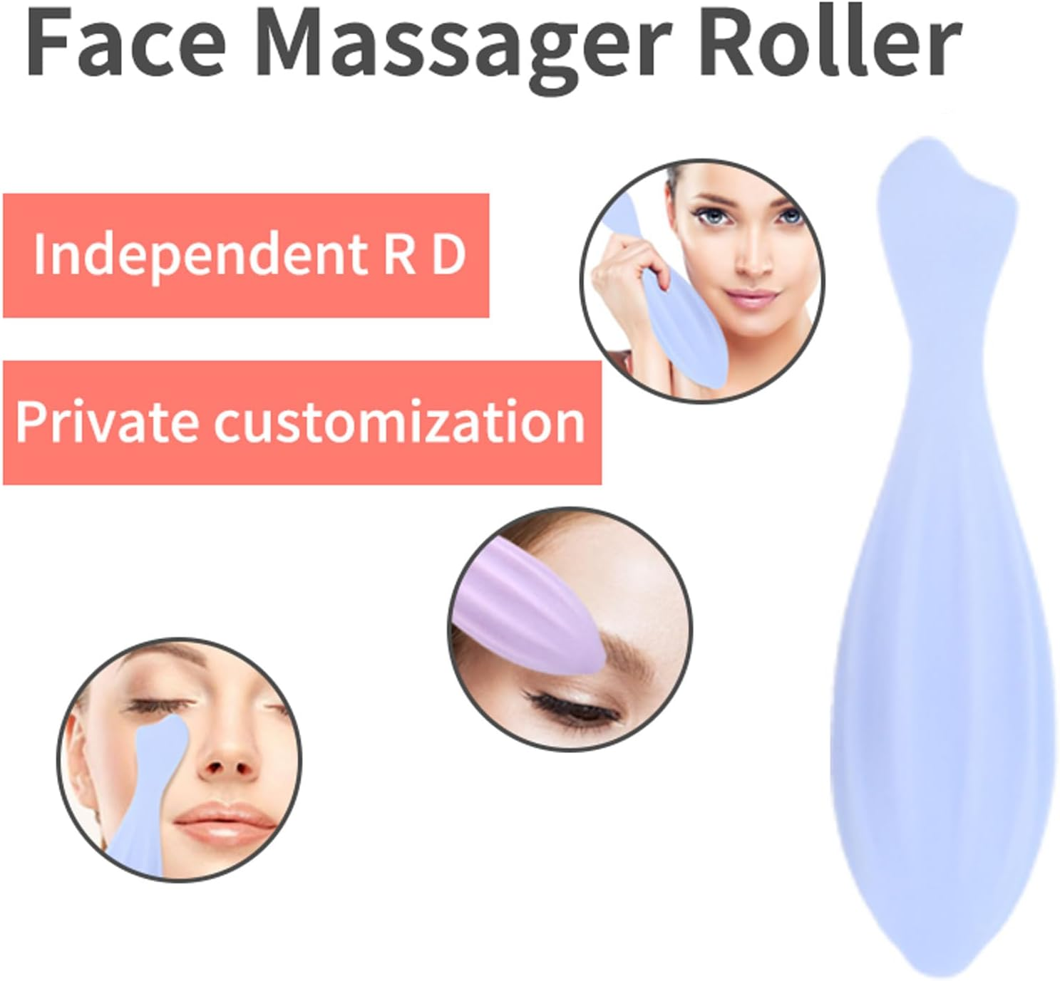 URTERYSER Face Roller, Silicone Skin Care Beauty Lifting Contouring Silicone Face Massage Face Roller image number 5