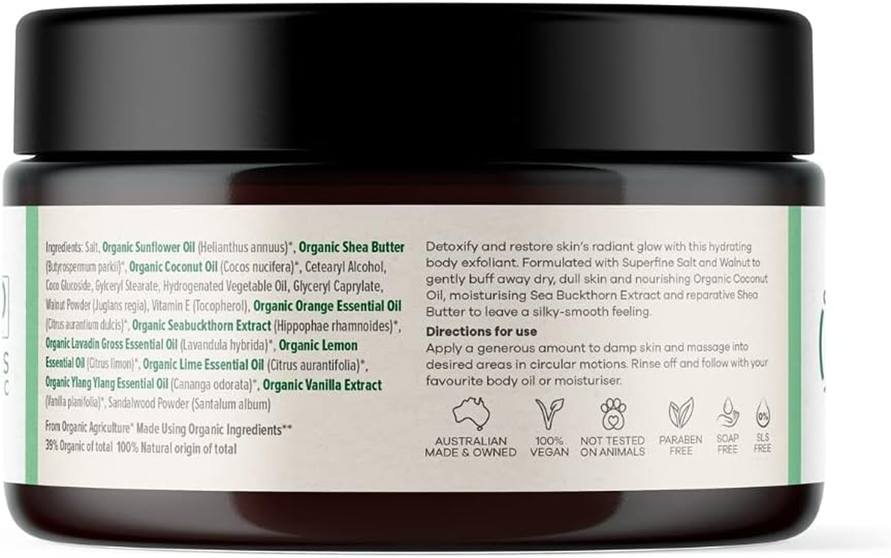 Organic Formulations Hydrating Body Exfoliant with Walnut and Sandalwood 200G image number 2