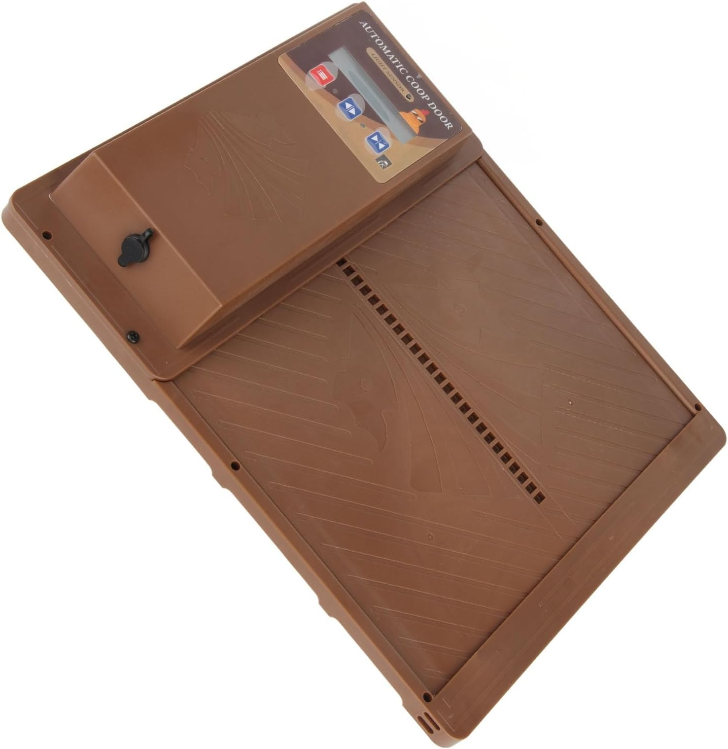 Automatic Chicken Coop Door, Smart Remote Control Solar Opener with LED Display Screen for Poultry Protection (Brown) image number 5