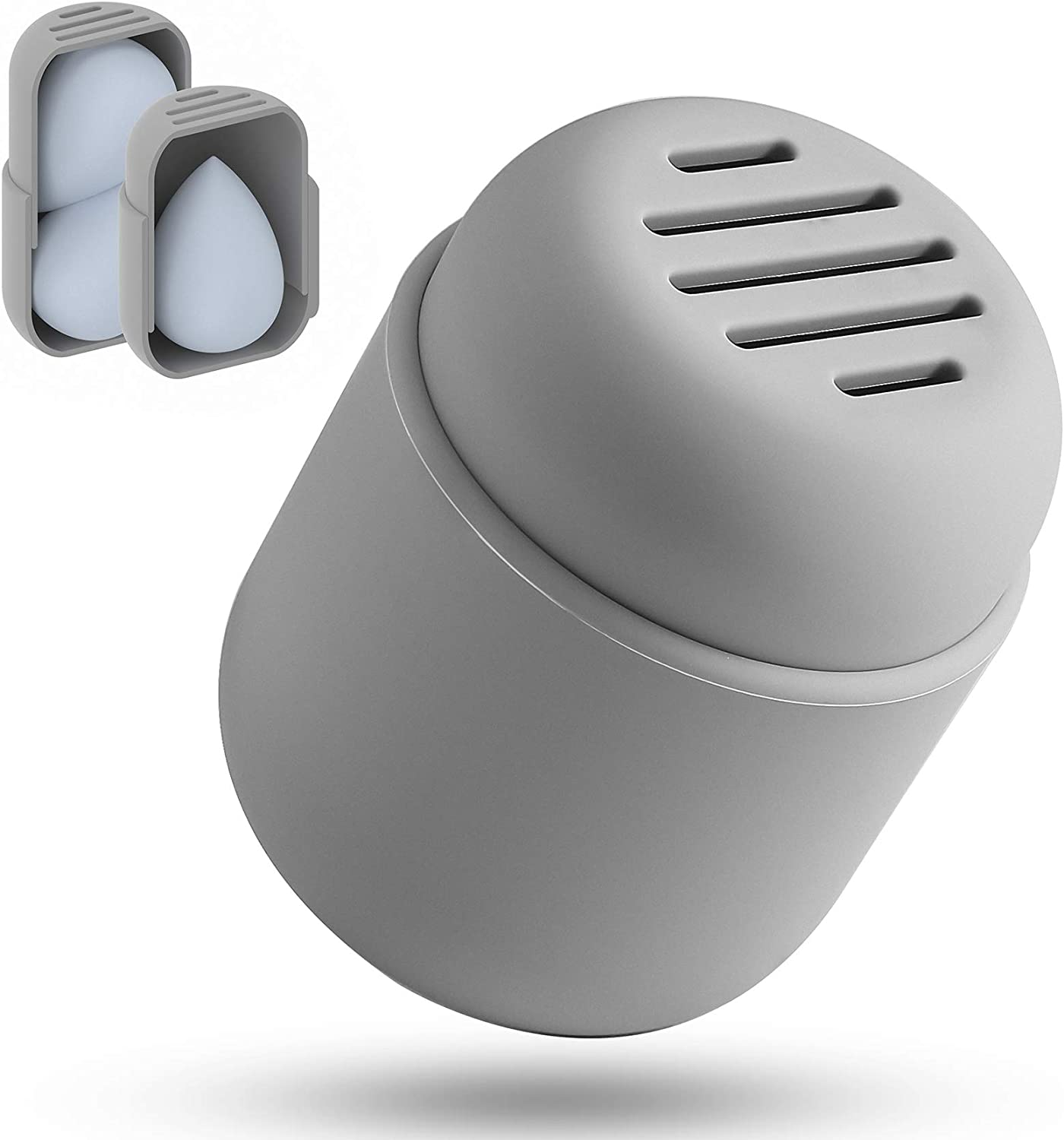 BEZOX Makeup Sponge Holder, Silicone Beauty Sponges Case for Travel, Face Blender Cover Carrying Container(Blender NOT INCLUDED) - Grey image number 3