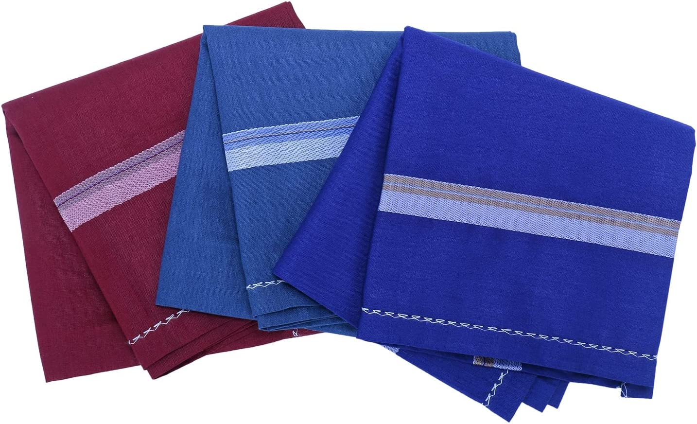 Royal Mart Premium Men'S Handkerchief with Colored Stripes - Elevate Your Style for Any Occasion (Pack of 3, Dark) image number 1