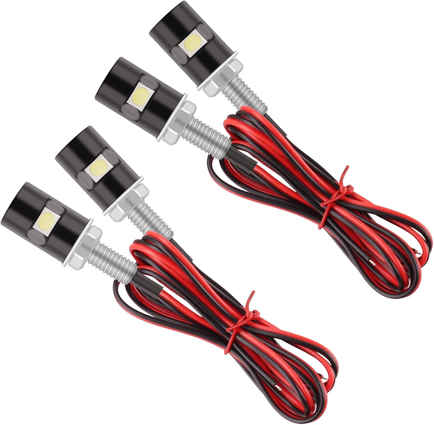 Kinstecks 4PCS License Plate Light 5050 SMD LED Bulb Screw Bolt LED Waterproof Number Plate Light for Car Motorcycle Motorbike Truck RV Atv-Cool White