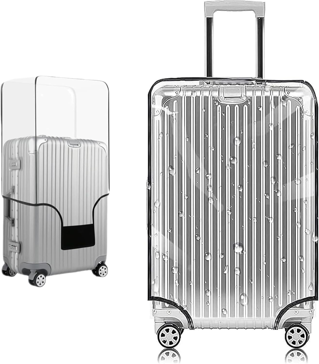 DAWNTREES Luggage Cover,28 Inch Clear PVC Suitcase Cover Protectors Luggage for Wheeled Suitcase,Travel Accessories (28Inch)