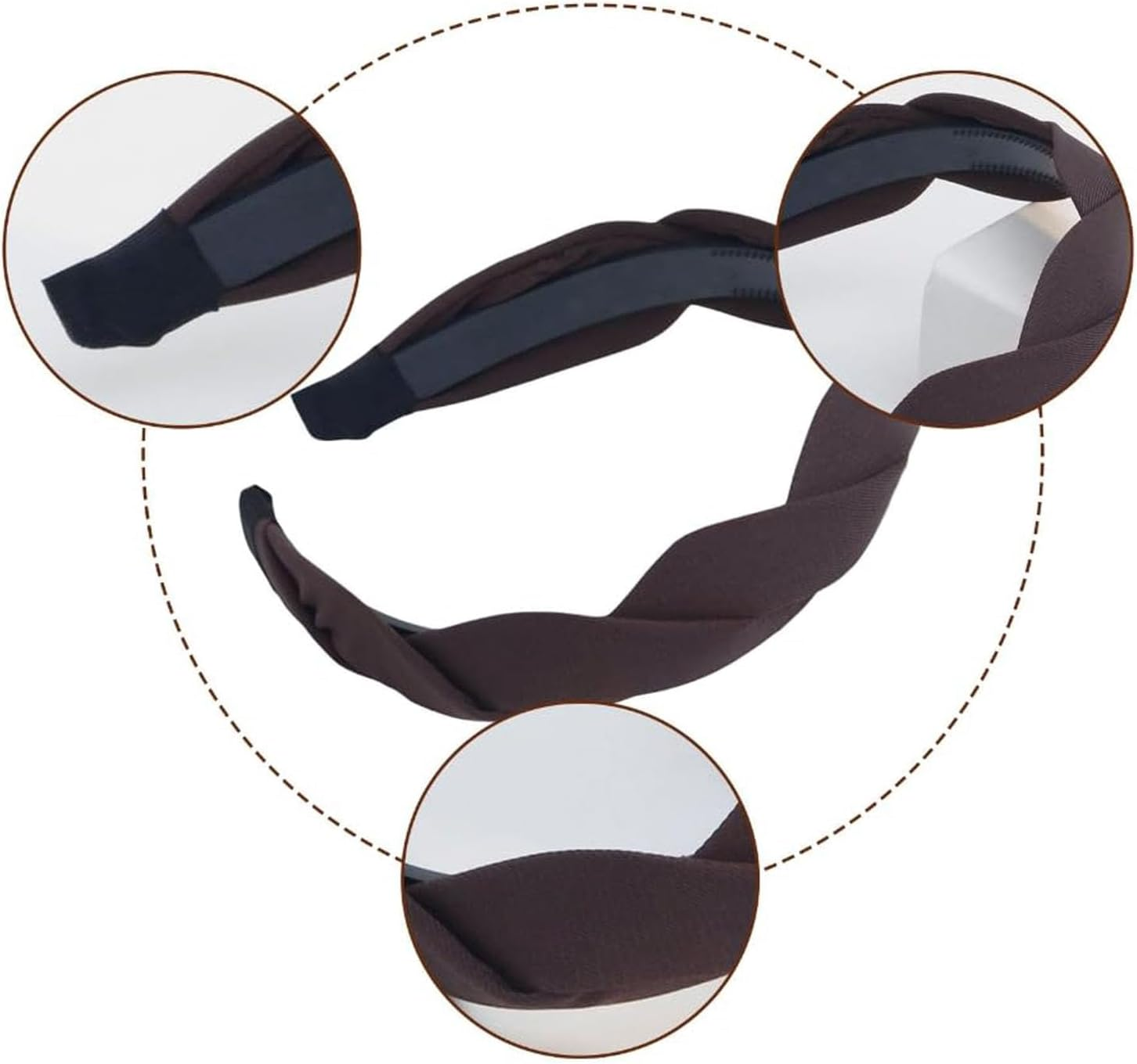 4 Pieces Woven Hair Bands for Women - Wide Fabric Headbands, Non-Slip Accessories, Fashionable Hairstyle Aid, Comfortable & Stylish