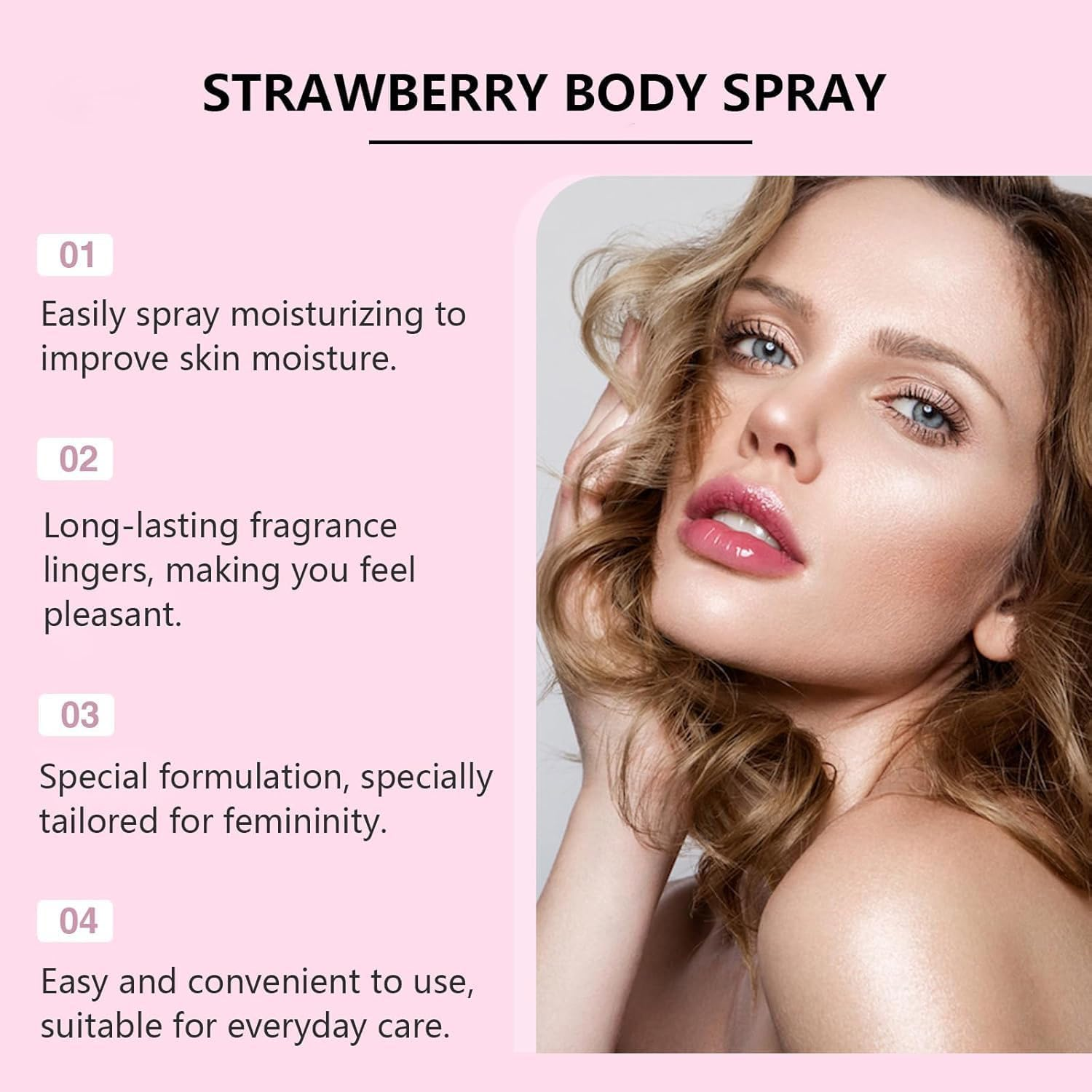 Pink Tears Body Mist, Strawberry Milk Body Spray, Strawberry Perfume for Women, Long-Lasting Fragrance, Hydrating Lightweight, Travel-Friendly Design (1PCS) - 3Pcs image number 7