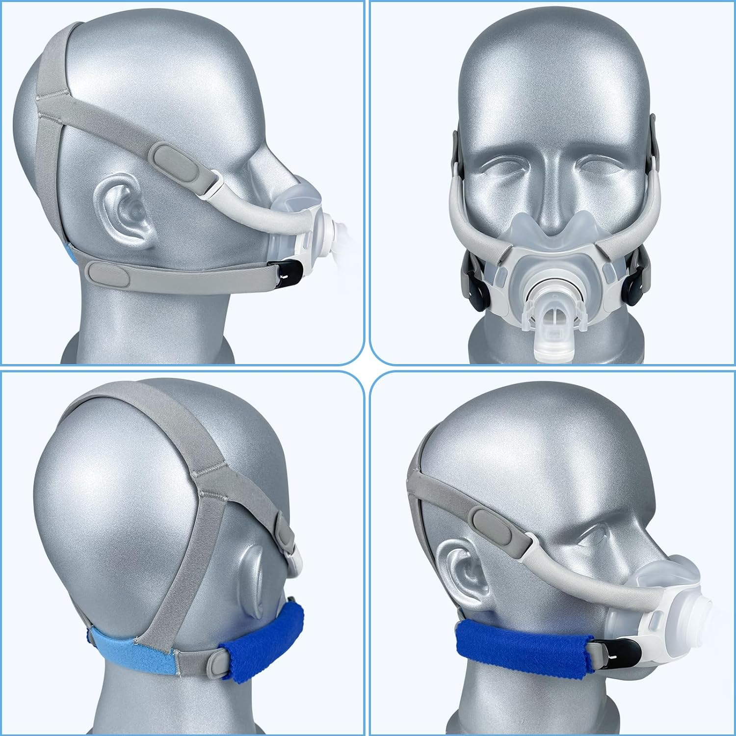 Replacement Airfit F40 CPAP Headgear Strap with Magnetic Clips and Strap Cover Home Ventilator CPAP Supplies for Airfit F40 Full Face CPAP Mask Headgear (Standard)