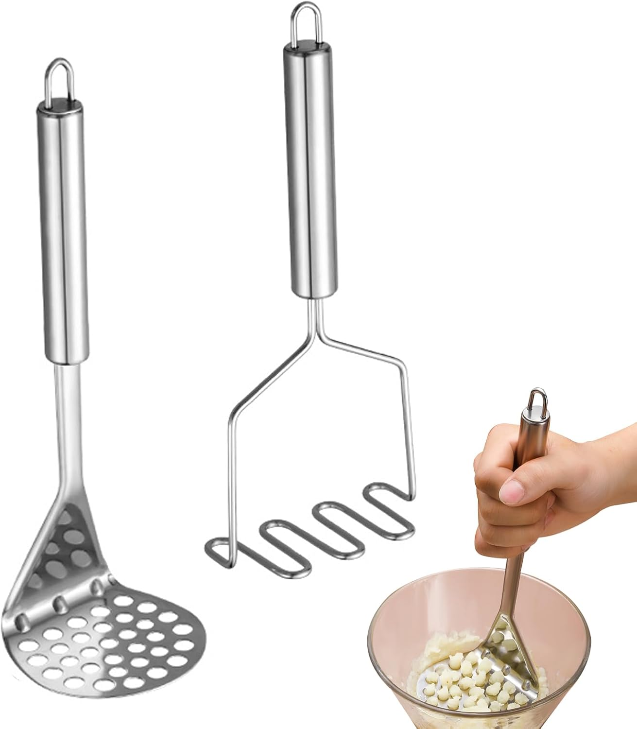 2Pcs Kitchen Tool Avocado Potato Masher Wire Type Firm Vegetables Heavy Duty image number 1