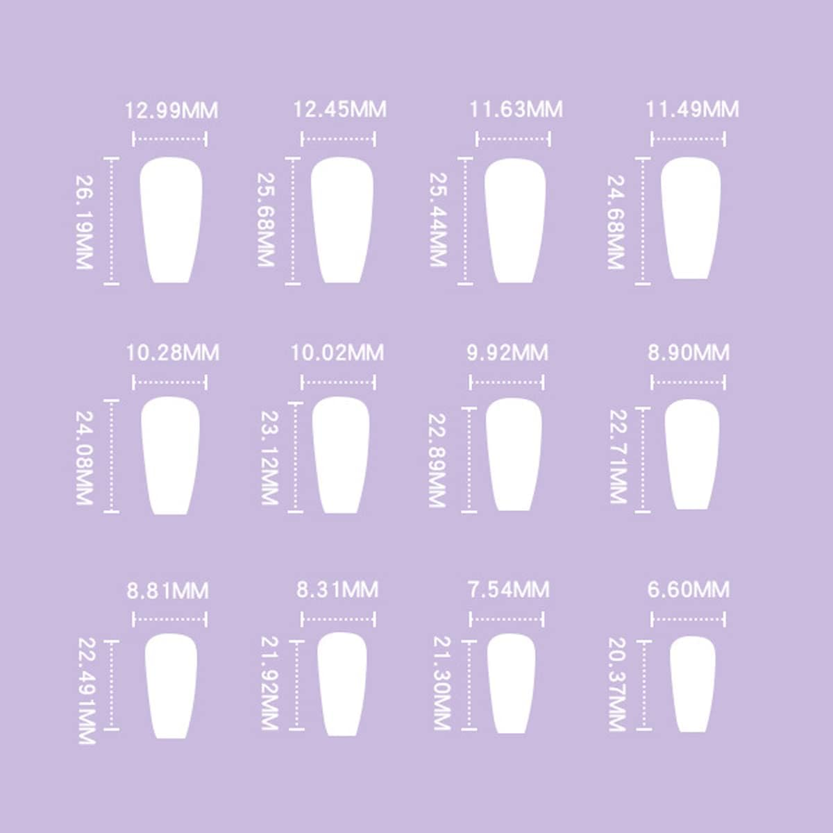 French Tip Press on Nails - Coffin Stick on Nails Nails Tips Full Cover Fake Nails Glossy Acrylic Nails for Women Girls DIY Nail Manicure 24 PCS False Nails