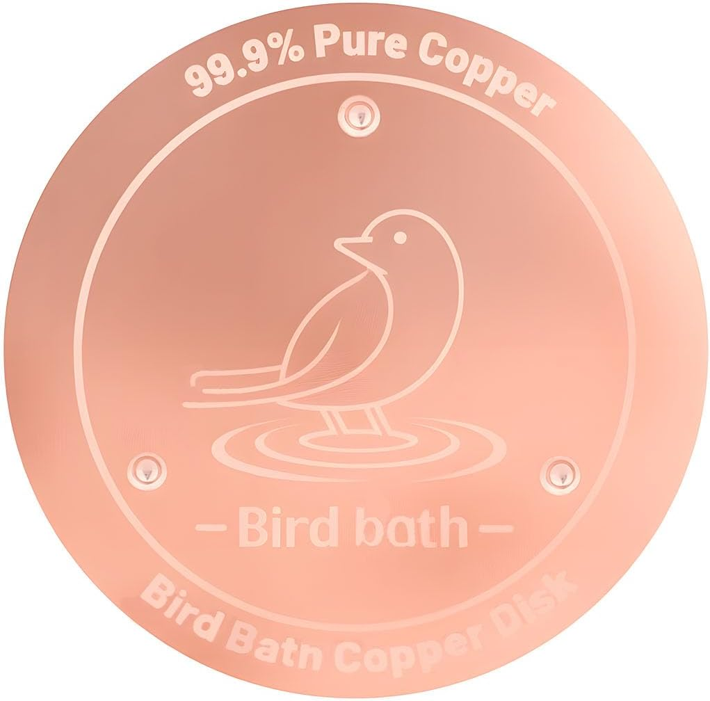 Bird Bath Copper Purification Disk, Triple-Point Support Bird Bath Cleaner Bird-Friendly Outdoor Purification Accessory for All Birdbaths & Bowls