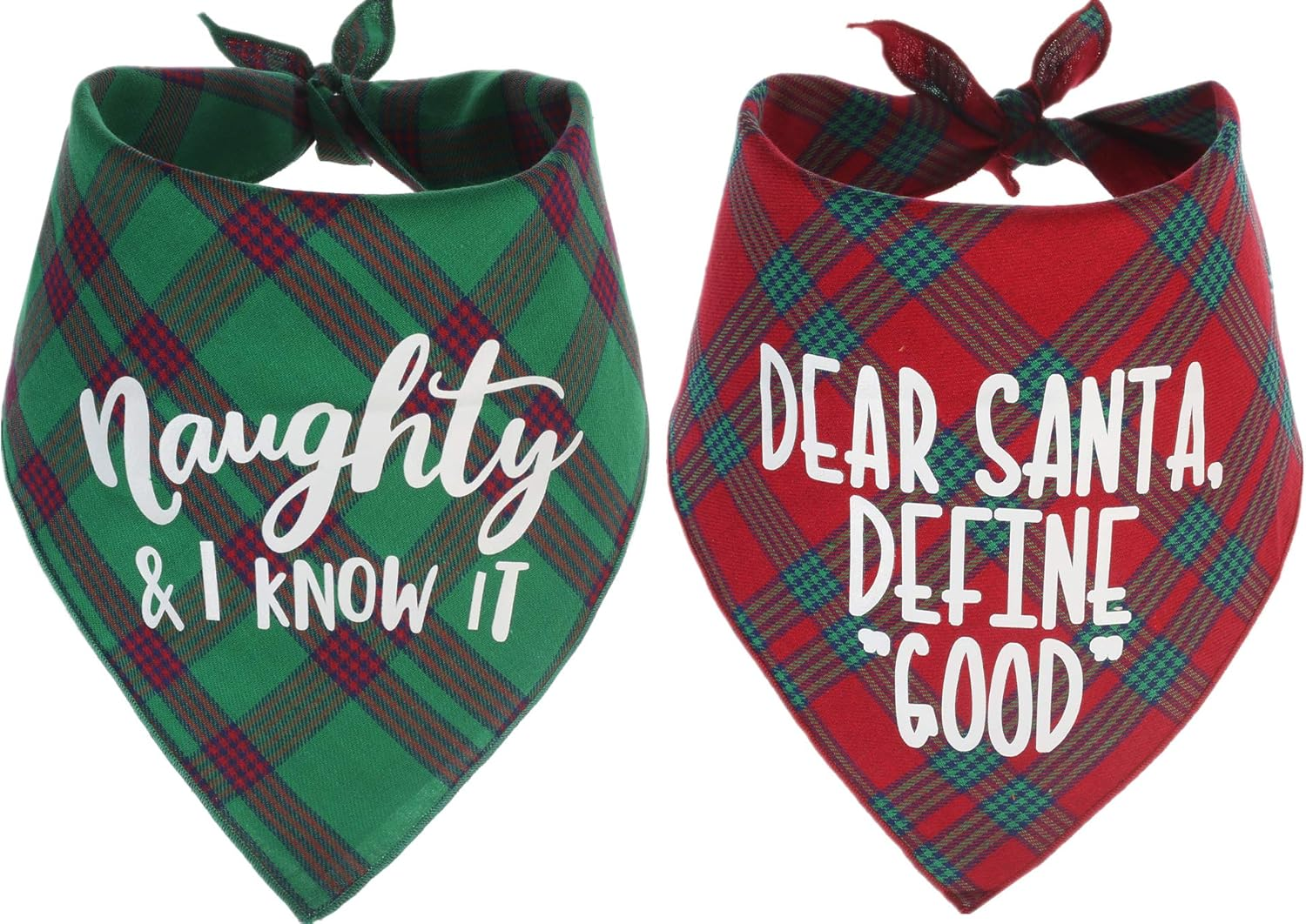 JPB Dog Christmas Bandanas Plaid Reversible Triangle Bibs Scarf Accessories for Dogs Cats image number 3
